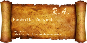 Rechnitz Armand névjegykártya